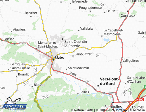 MICHELIN Saint-Siffret map - ViaMichelin