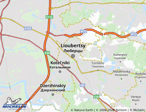 Carte MICHELIN Lioubertsy - ViaMichelin