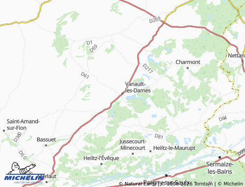 MICHELIN Vanault-les-Dames map - ViaMichelin