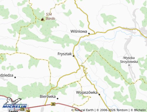 MICHELIN Frysztak map - ViaMichelin