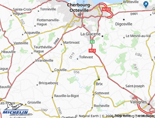 Mapa MICHELIN Tollevast - ViaMichelin