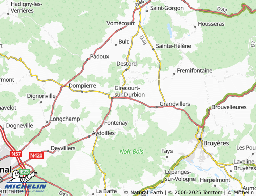 Carte MICHELIN Gugnécourt - ViaMichelin