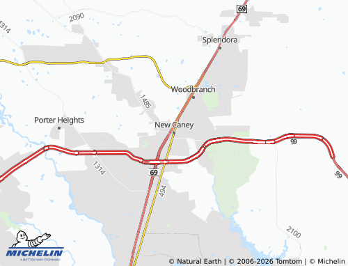 Kaart MICHELIN New Caney - ViaMichelin