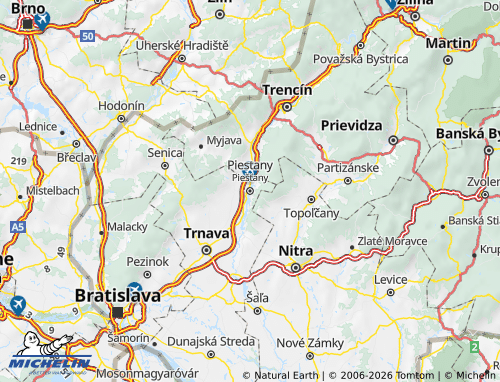 MICHELIN Piešťany map - ViaMichelin