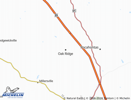 Mapa MICHELIN Oak Ridge - ViaMichelin