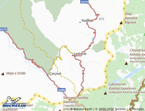 MICHELIN Leskovik map - ViaMichelin