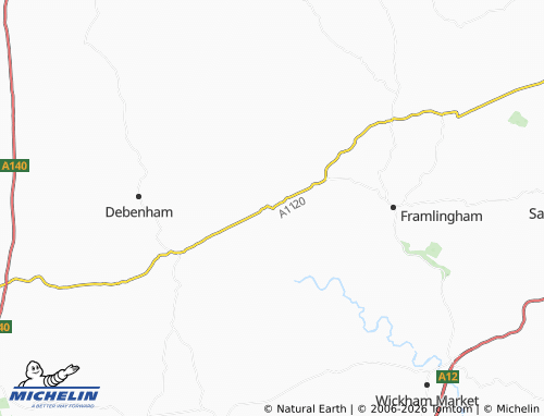 MICHELIN Earl Soham map - ViaMichelin