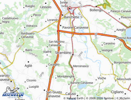 Mapa MICHELIN Romano Canavese - ViaMichelin