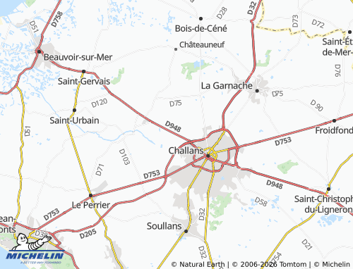 MICHELIN Les Ébroyères map - ViaMichelin