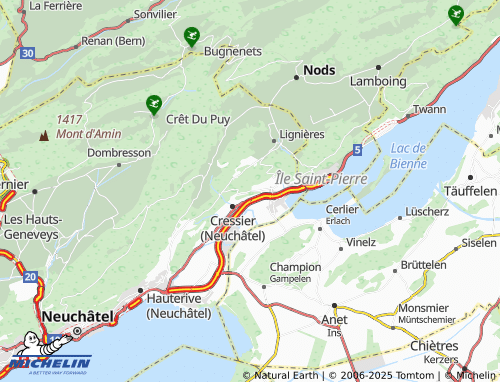 MICHELIN-Landkarte Combes - ViaMichelin
