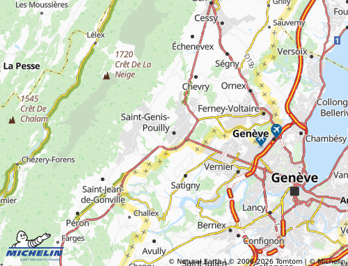 Mappa MICHELIN Saint-Genis-Pouilly - ViaMichelin