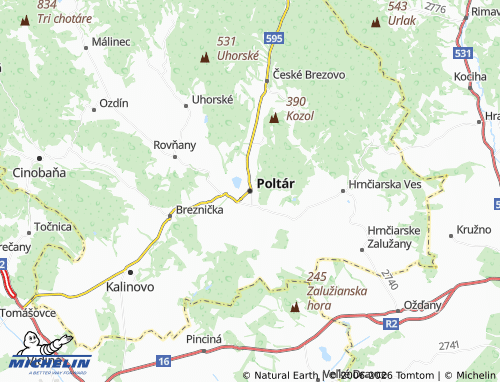 Mappa MICHELIN Poltár - ViaMichelin