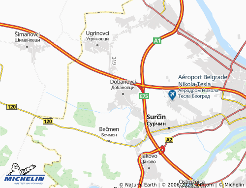Mapa MICHELIN Dobanovci - ViaMichelin