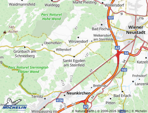 MICHELIN Sankt Egyden am Steinfeld map - ViaMichelin