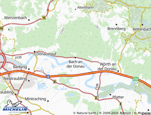 Mappa MICHELIN Bach an der Donau - ViaMichelin