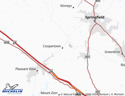 Mapa MICHELIN Coopertown - ViaMichelin