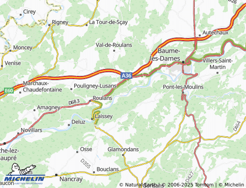 MICHELIN-Landkarte Ougney-Douvot - ViaMichelin