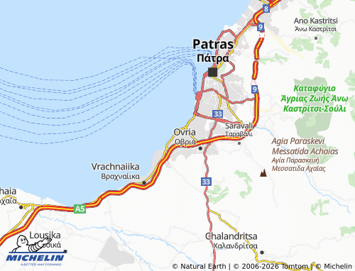 MICHELIN Paralia map - ViaMichelin