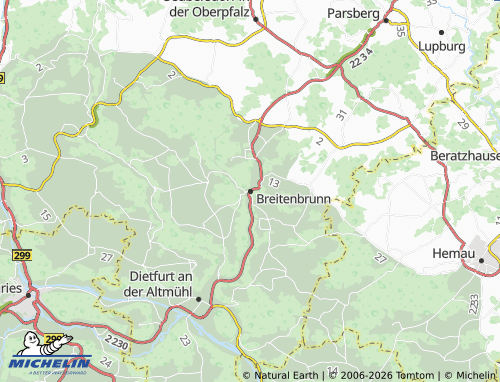 MICHELIN Breitenbrunn map - ViaMichelin