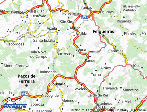 Mapa MICHELIN Barrosas - ViaMichelin