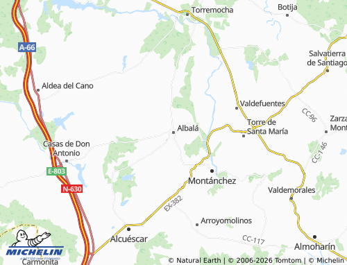 Mapa MICHELIN Albalá - ViaMichelin