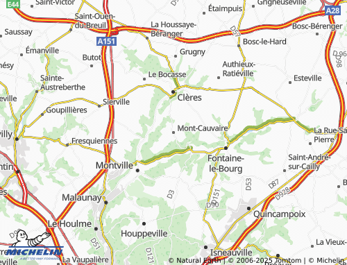Carte MICHELIN Mont-Cauvaire - ViaMichelin
