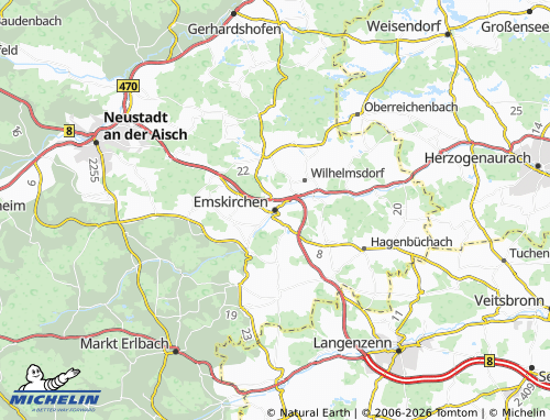 Mappa MICHELIN Emskirchen - ViaMichelin