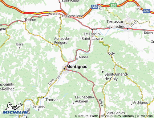 MICHELIN Aubas map - ViaMichelin