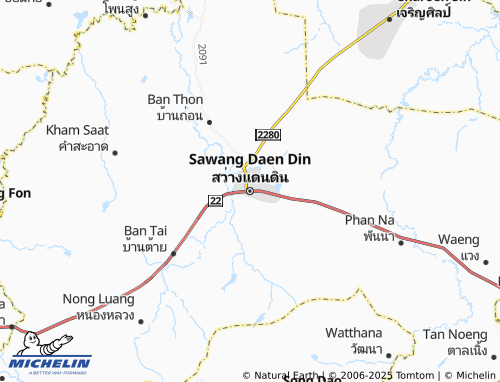 MICHELIN Sawang Daen Din map - ViaMichelin