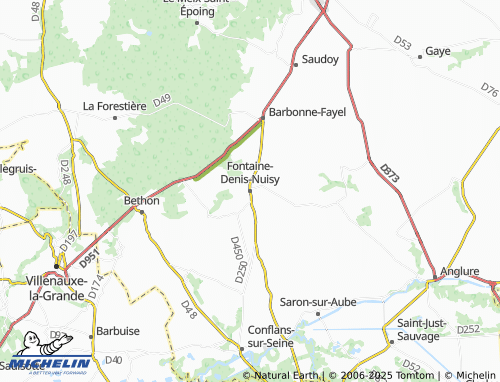 Carte MICHELIN Fontaine-Denis-Nuisy - ViaMichelin