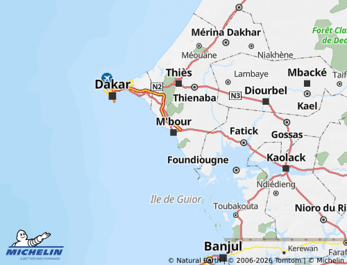 Mappa MICHELIN Mbour - ViaMichelin