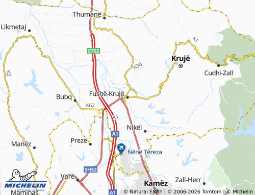 MICHELIN-Landkarte Fushë-Krujë - ViaMichelin