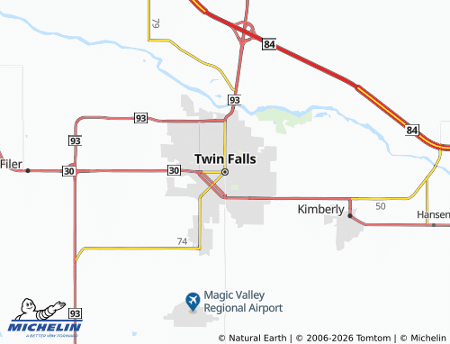 MICHELIN Twin Falls map - ViaMichelin