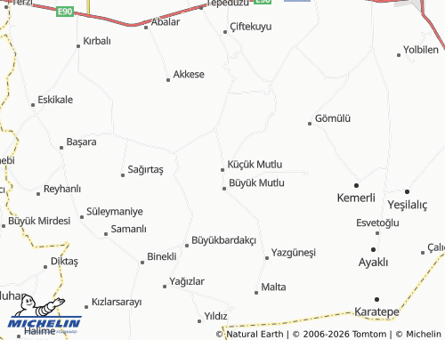 MICHELIN Küçük Mutlu map - ViaMichelin