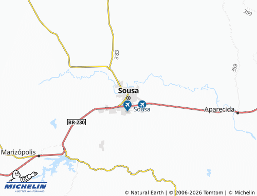 Mapa MICHELIN Sousa - ViaMichelin