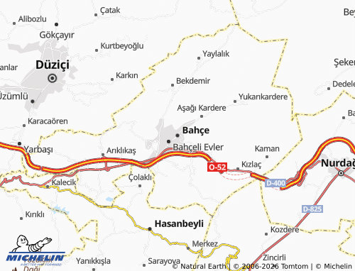 MICHELIN Bahçe map - ViaMichelin