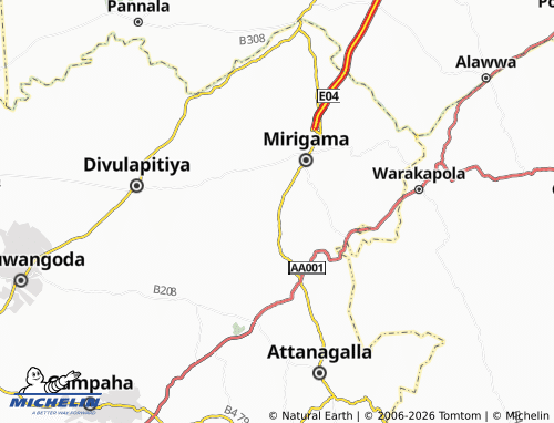 Mappa MICHELIN Hiriwala - ViaMichelin