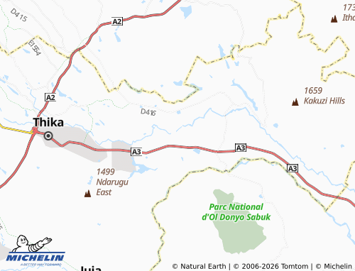 MICHELIN Gatua Nyaga map - ViaMichelin