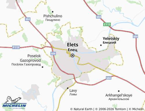 Mapa MICHELIN Yelets - ViaMichelin