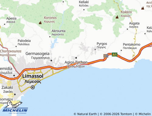 Mappa MICHELIN Agios Tychon - ViaMichelin