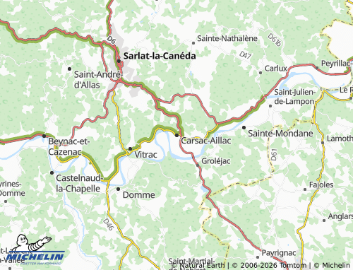 MICHELIN Carsac-Aillac map - ViaMichelin