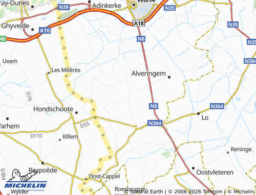 MICHELIN Izenberge map - ViaMichelin
