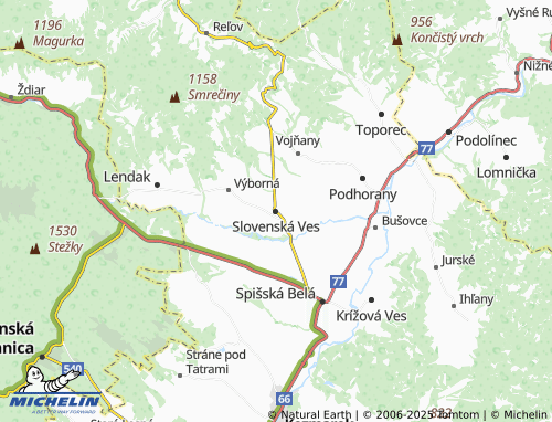 MICHELIN Slovenská Ves map - ViaMichelin