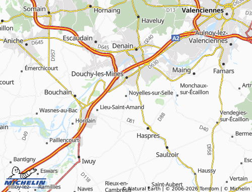MICHELIN Noyelles-sur-Selle map - ViaMichelin