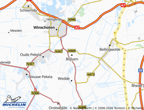 Mapa MICHELIN Blijham - ViaMichelin