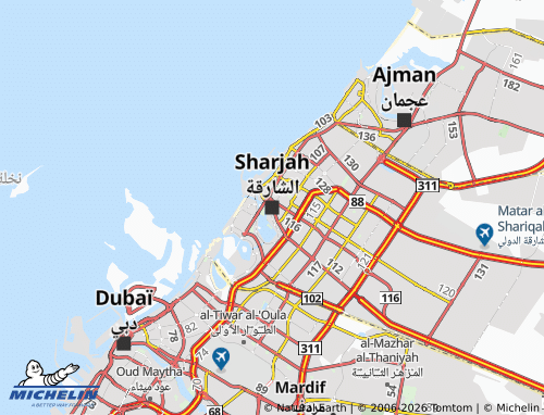 Carte MICHELIN Sharjah - ViaMichelin