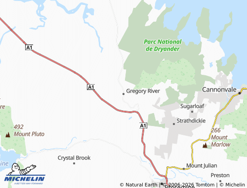 Mapa MICHELIN Gregory River - ViaMichelin