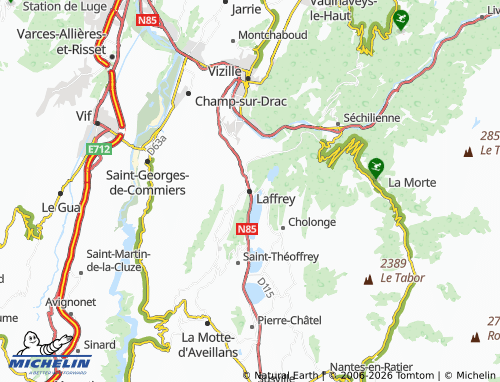 Mappa MICHELIN Laffrey - ViaMichelin