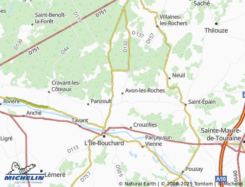 MICHELIN Avon-les-Roches map - ViaMichelin