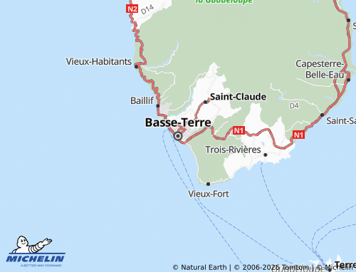 Mapa MICHELIN Basse-Terre - ViaMichelin